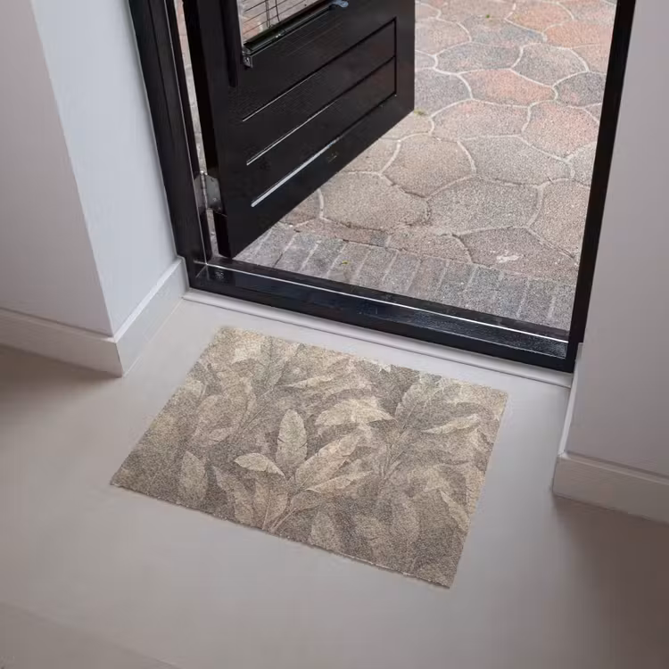 Bladeren - Tropisch - Natuur - Modern - Beige Deurmat klein -sfeer5