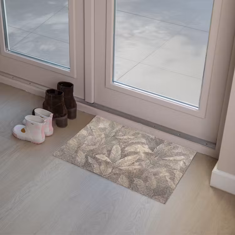 Bladeren - Tropisch - Natuur - Modern - Beige Deurmat klein -sfeer3