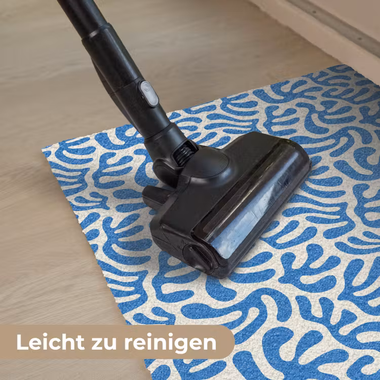 Blauw - Abstract - Bladeren - Patroon Deurmat klein 898 -reinigen_DE