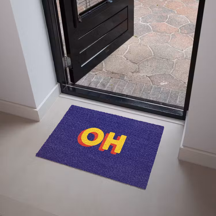 Blauw - Geel - OH - Schaduw Deurmat klein -sfeer5