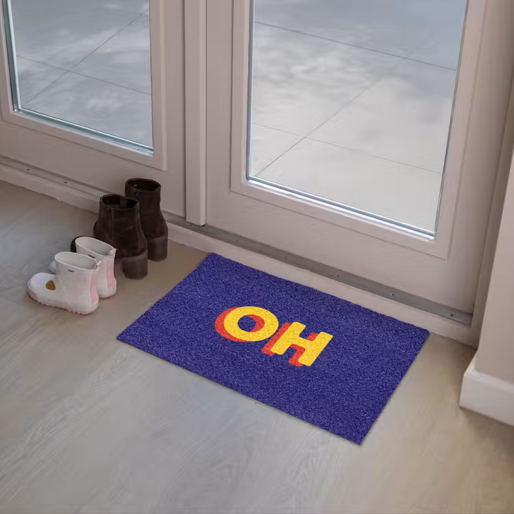 Blauw - Geel - OH - Schaduw Deurmat klein -sfeer3