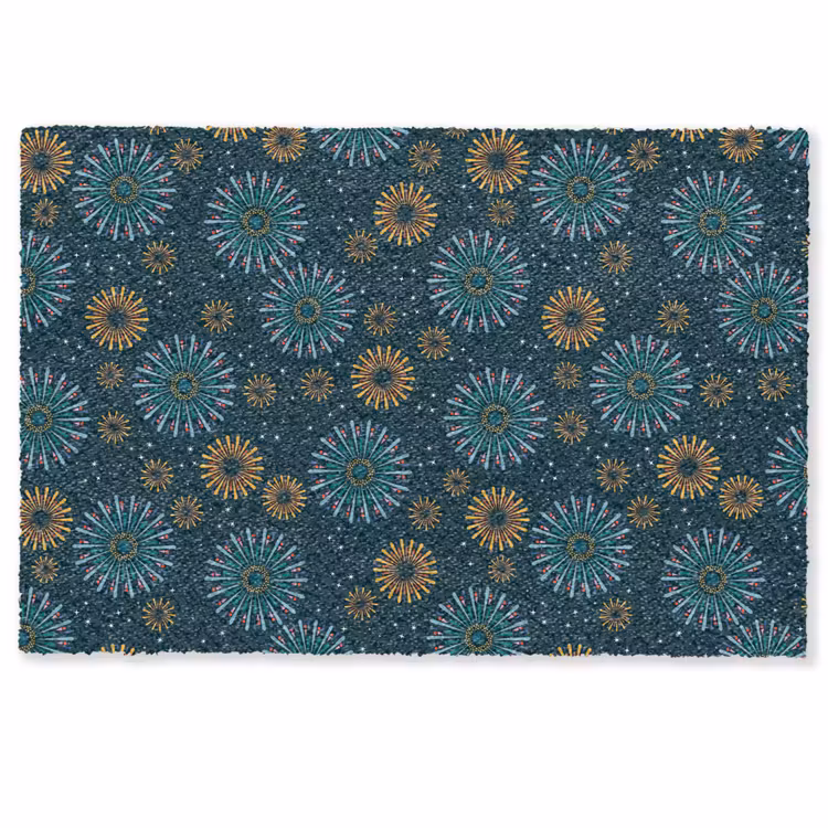 Blauw - Patroon - Retro Deurmat klein 898 -zkaufland3d