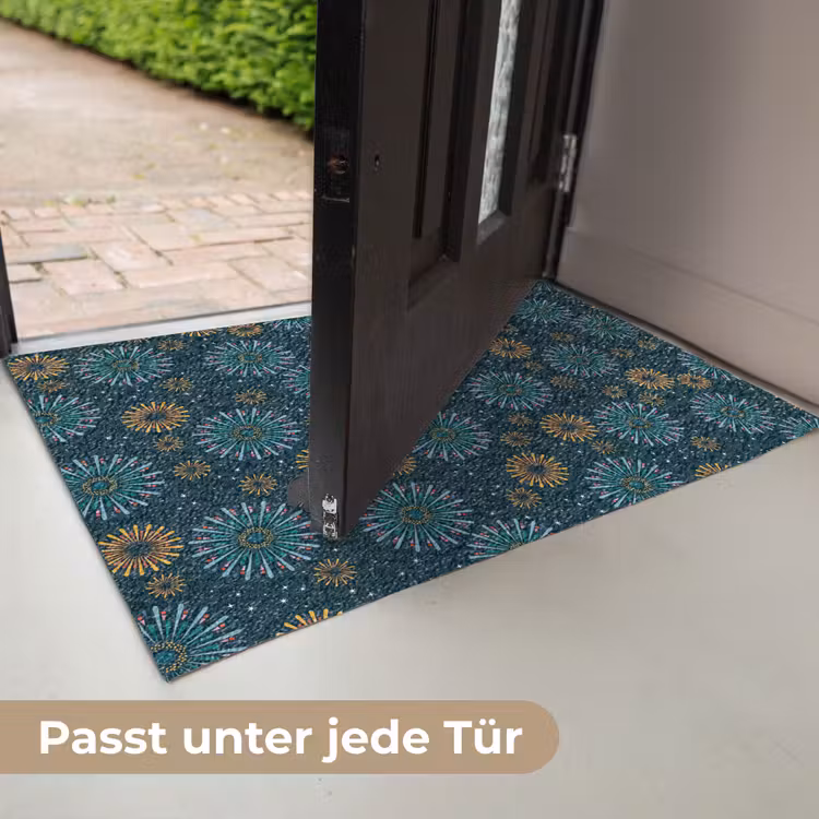 Blauw - Patroon - Retro Deurmat klein 898 -USP_DE