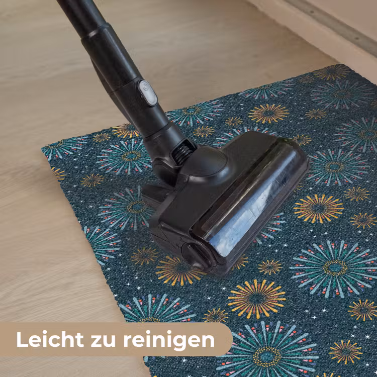Blauw - Patroon - Retro Deurmat klein 898 -reinigen_DE