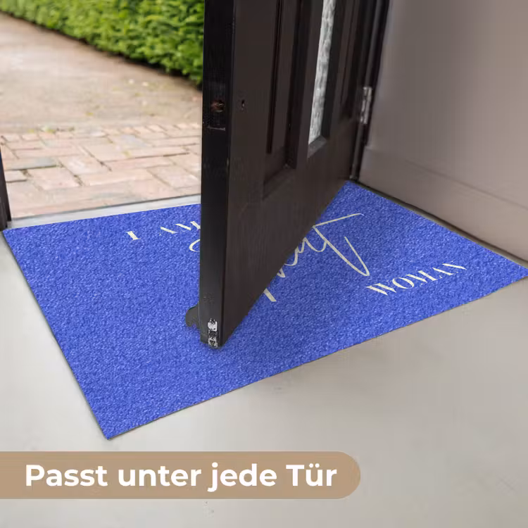 Blauw - I am that woman - Sierlijk - Minimalistisch Deurmat klein -USP_DE