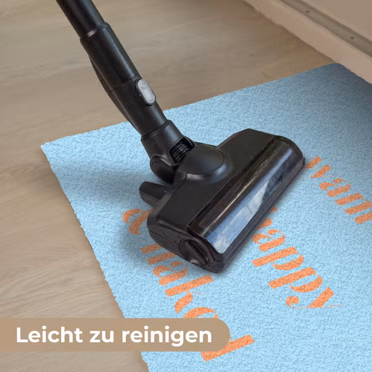 Blauw - Oranje - Just want to be happy & naked Deurmat klein -reinigen_DE