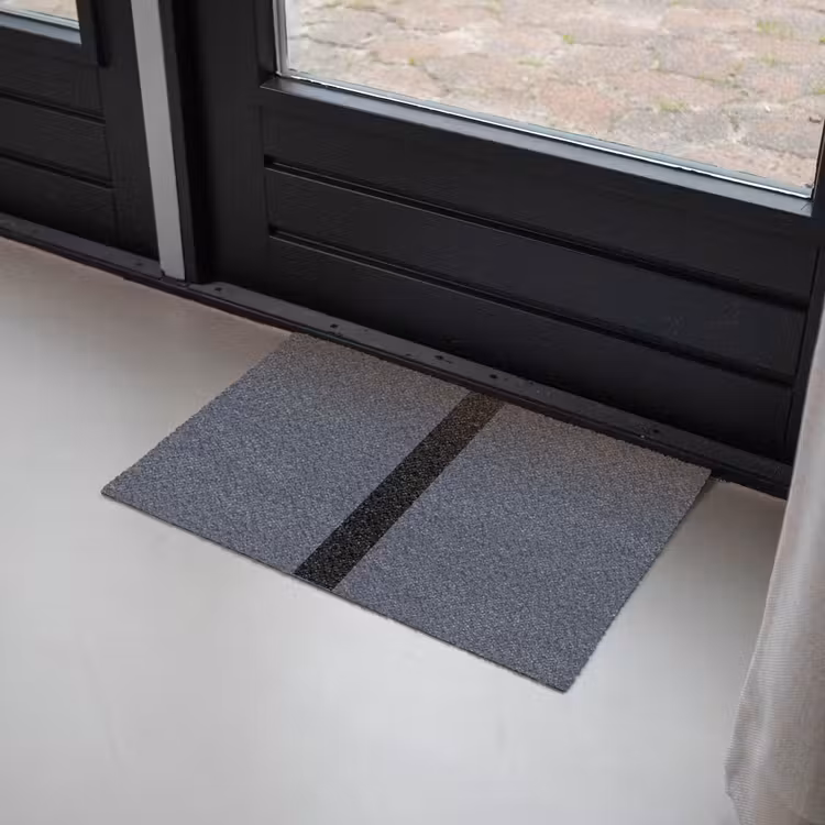 Blauw - Zwart - Streep - Minimalistisch Deurmat klein -sfeer2