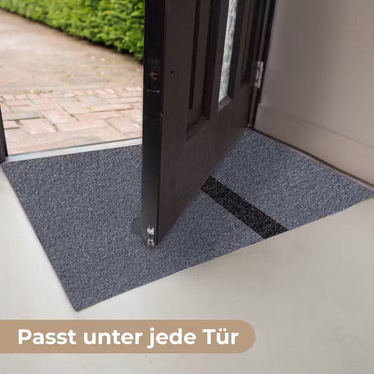 Blauw - Zwart - Streep - Minimalistisch Deurmat klein -USP_DE