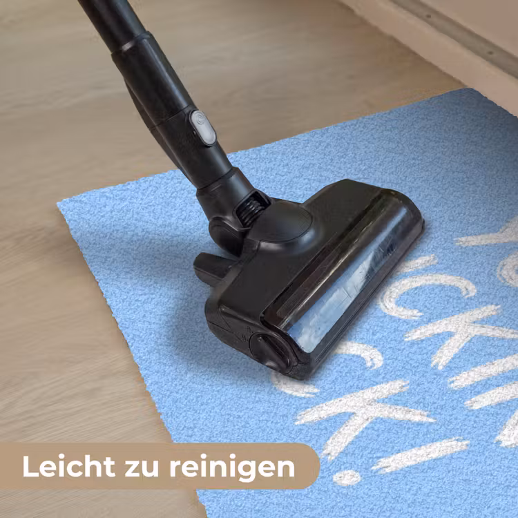 Blauw - Wit - You fuckin rock Deurmat klein -reinigen_DE