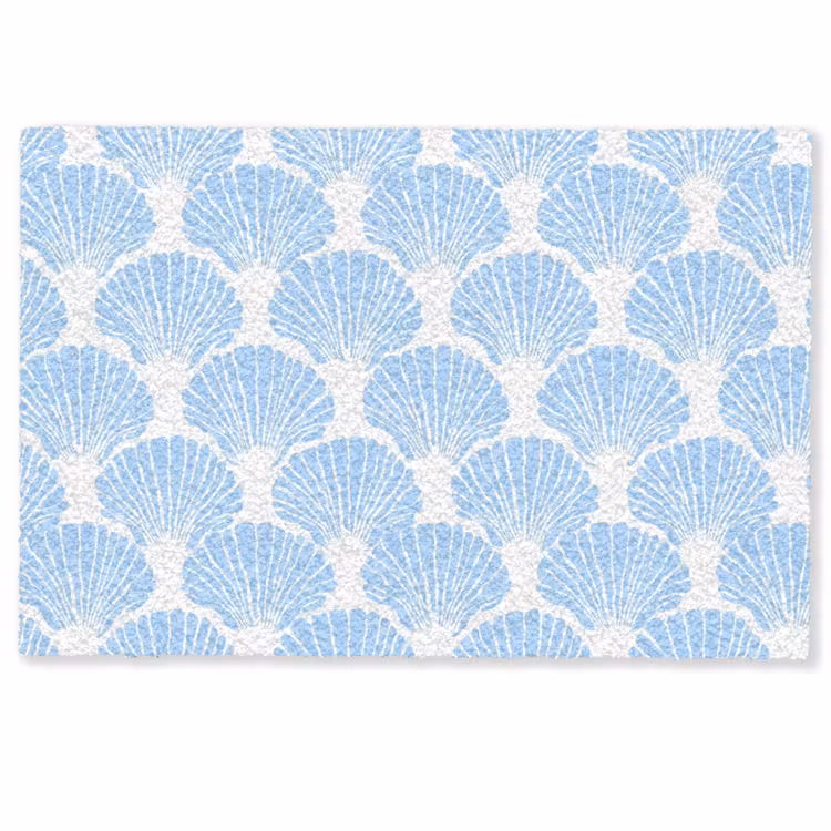 Blauw - Wit - Schelpen - Grafisch - Structuur Deurmat klein 898 -zkaufland3d