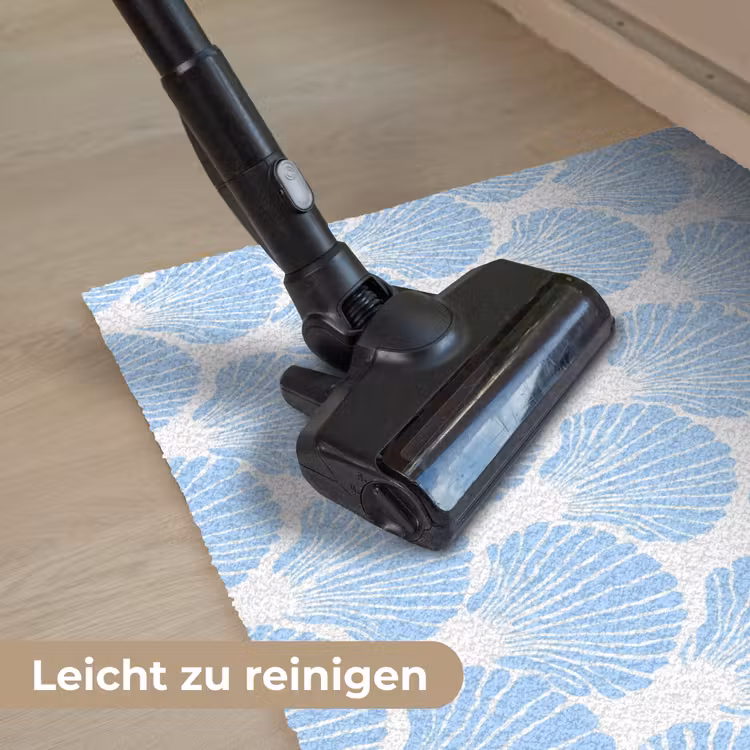 Blauw - Wit - Schelpen - Grafisch - Structuur Deurmat klein 898 -reinigen_DE