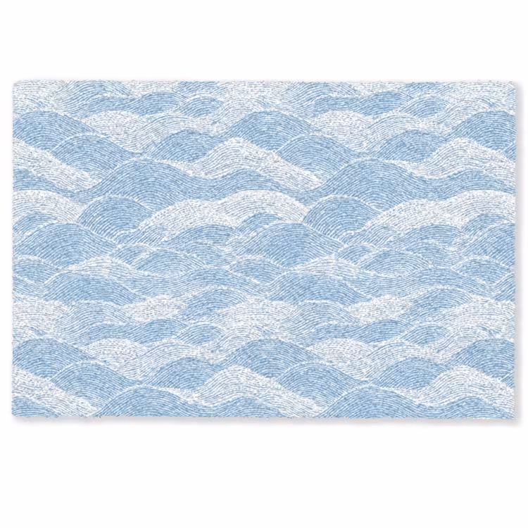 Blauw - Wit - Golven - Getekend Deurmat klein 898 -zkaufland3d