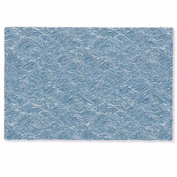 Blauw - Wit - Golven - Getekend - Textuur Deurmat klein 898 -zkaufland3d