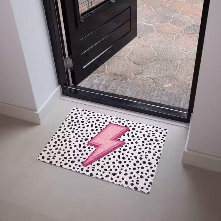 Bliksem - Roze - Stippen Deurmat klein -sfeer5