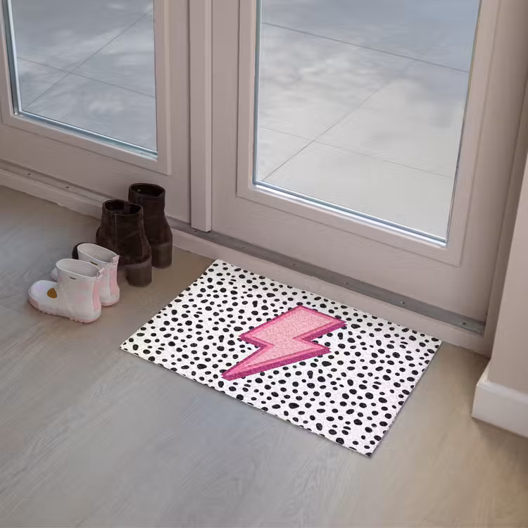 Bliksem - Roze - Stippen Deurmat klein -sfeer3