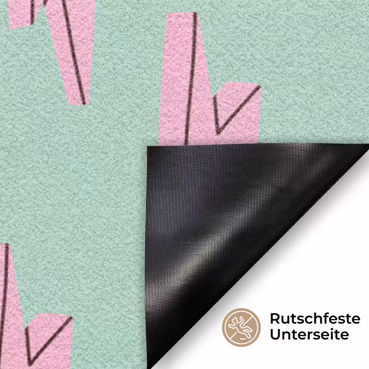 Bliksemschichten - Patroon - Groen - Roze Deurmat klein -antislip_DE