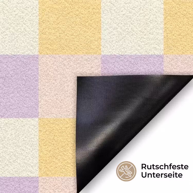 Blokjes - Lila - Geel Deurmat klein 898 -antislip_DE