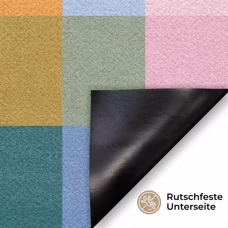 Blokken - Vierkant - Patroon - Gekleurd Deurmat klein -antislip_DE