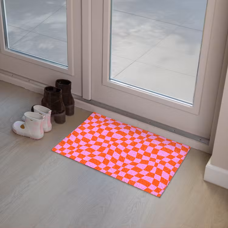 Blokken - Roze - Rood - Patroon Deurmat klein 898 -sfeer3