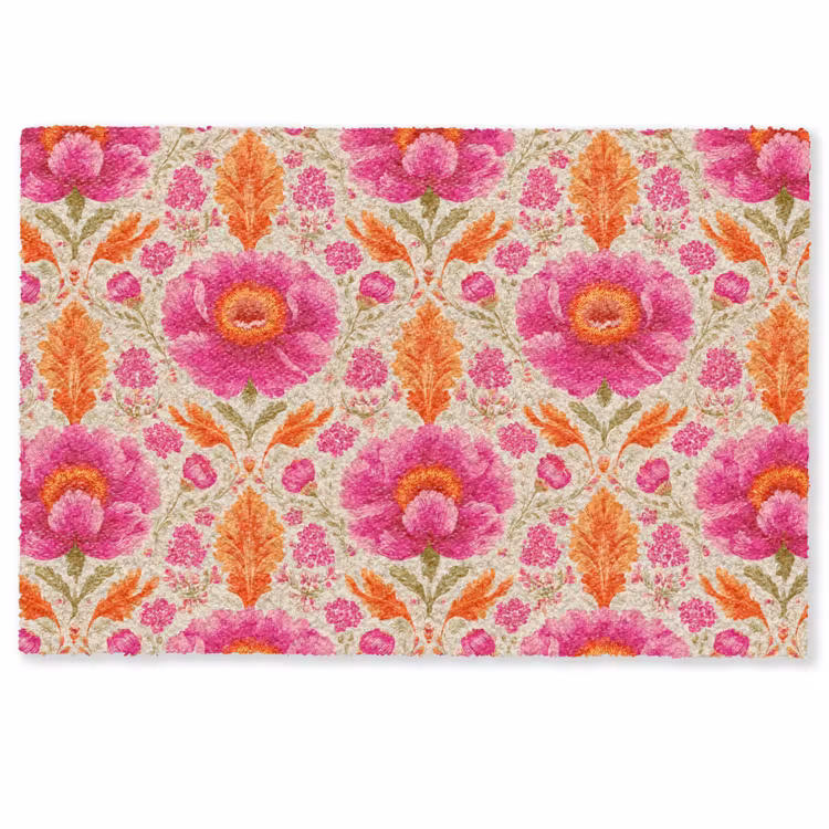 Bloemen - Barok - Roze - Oranje Deurmat klein 898 -zkaufland3d
