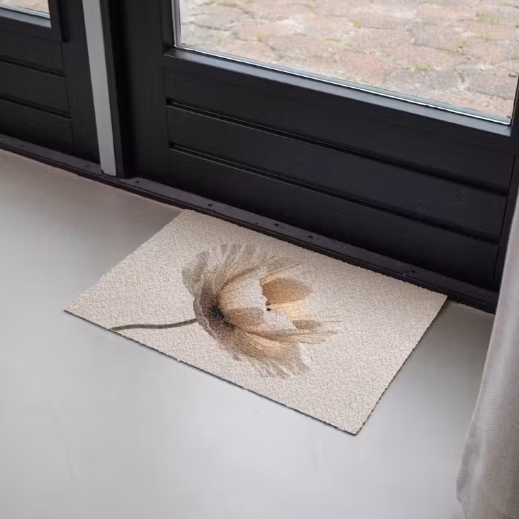Bloem - Beige - Crème Deurmat klein -sfeer2