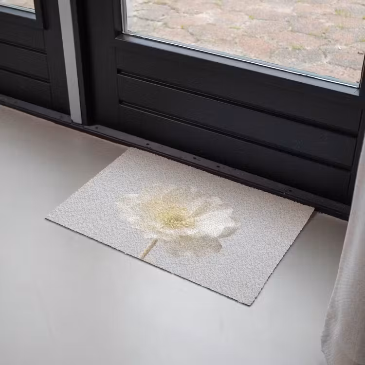 Bloem - Minimalistisch -Wit Deurmat klein -sfeer2