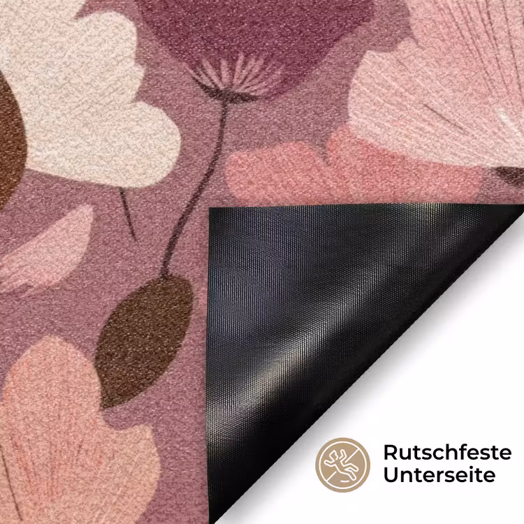 Bloem - Patroon - Roze Deurmat klein 898 -antislip_DE
