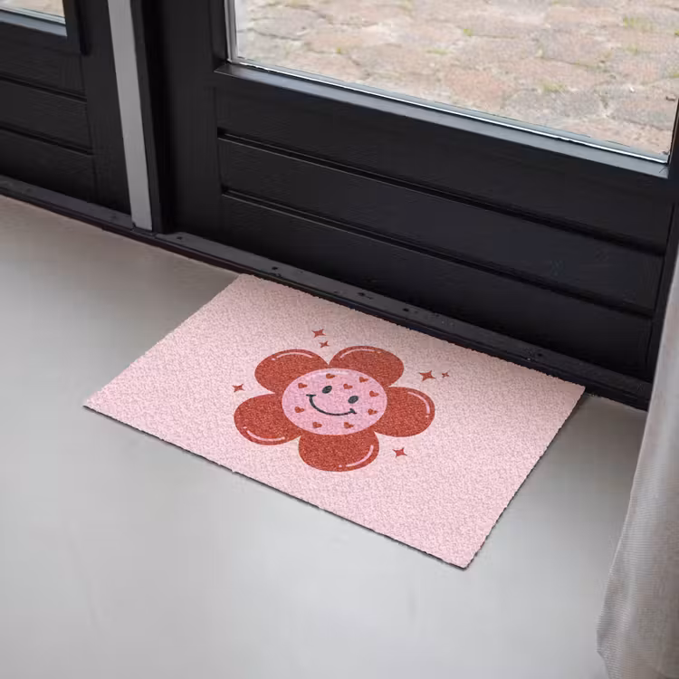 Bloem - Roze - Hartjes Deurmat klein -sfeer2