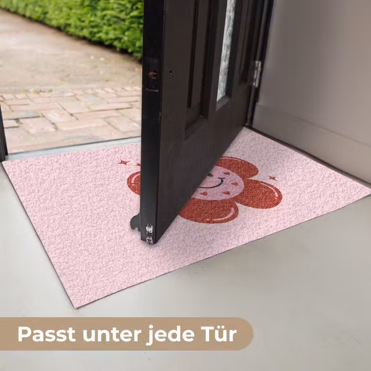 Bloem - Roze - Hartjes Deurmat klein -USP_DE
