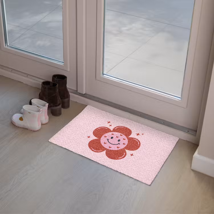 Bloem - Roze - Hartjes Deurmat klein -sfeer3
