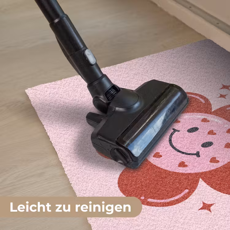 Bloem - Roze - Hartjes Deurmat klein -reinigen_DE