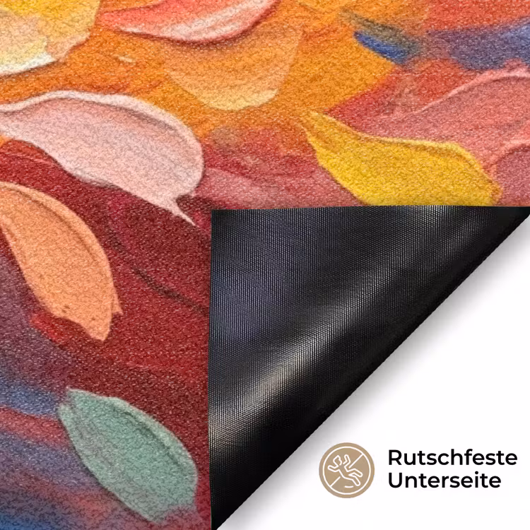 Bloemen - Abstract - Kunst - Modern Deurmat klein -antislip_DE