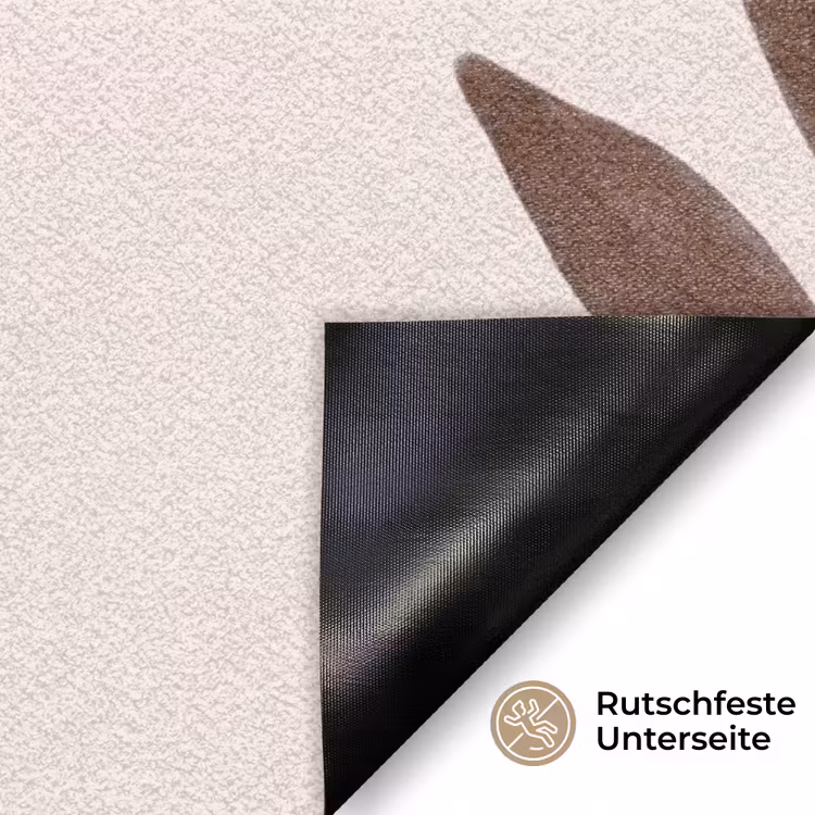Bloemen - Abstract - Modern - Bruin - Decoratief Deurmat klein -antislip_DE