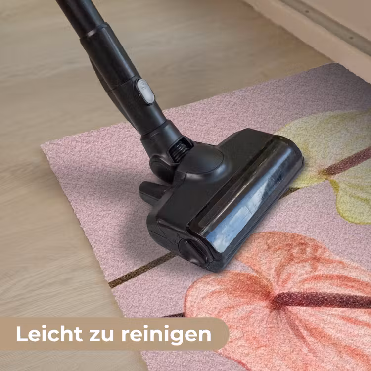 Bloemen - Anthuriums - Geel - Roze Deurmat klein -reinigen_DE