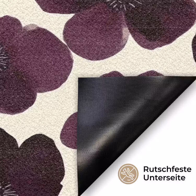Bloemen - Aquarel - Paars Deurmat klein 898 -antislip_DE
