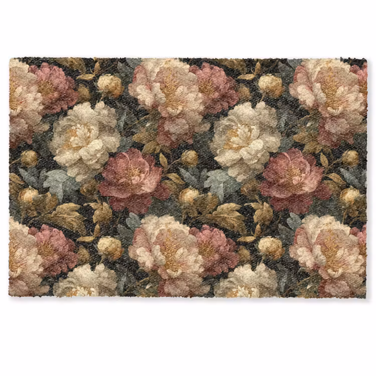 Bloemen - Barok - Patroon - Roze - Crème Deurmat klein 898 -zkaufland3d