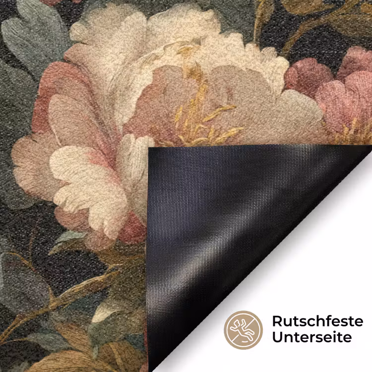 Bloemen - Barok - Patroon - Roze - Crème Deurmat klein 898 -antislip_DE