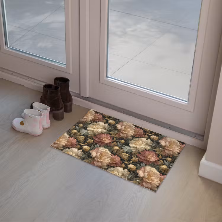 Bloemen - Barok - Patroon - Roze - Crème Deurmat klein 898 -sfeer3