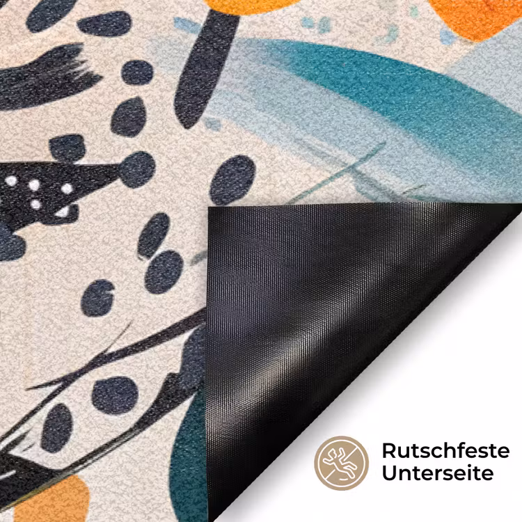 Bloemen - Bladeren - Abstract - Kleurrijk Deurmat klein -antislip_DE