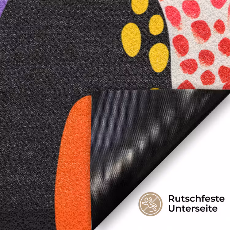 Bloemen - Bladeren - Abstract - Rood Deurmat klein -antislip_DE