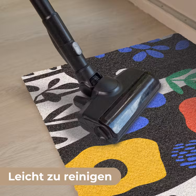 Bloemen - Bladeren - Abstract - Zwart Deurmat klein -reinigen_DE