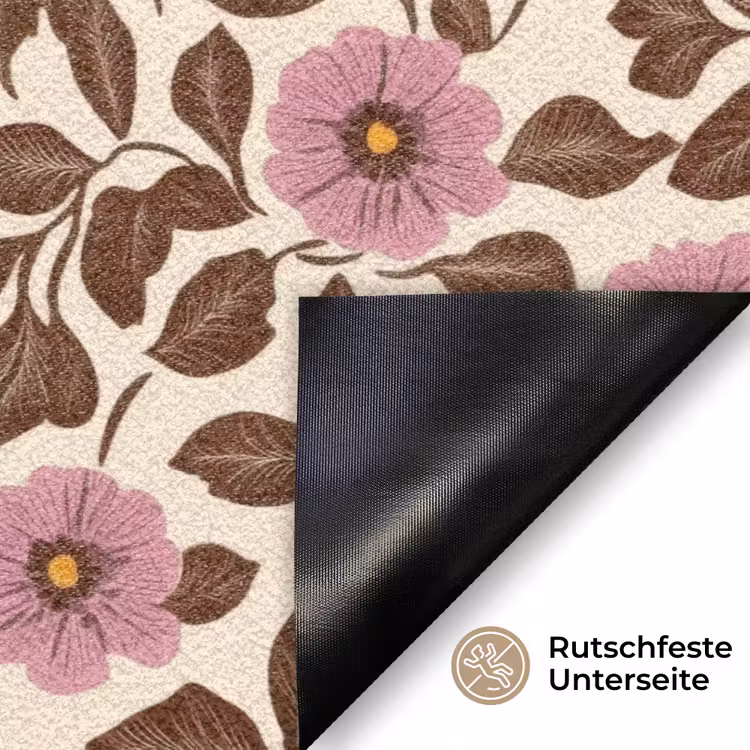 Bloemen - Bladeren - Kleurrijk Deurmat klein 898 -antislip_DE