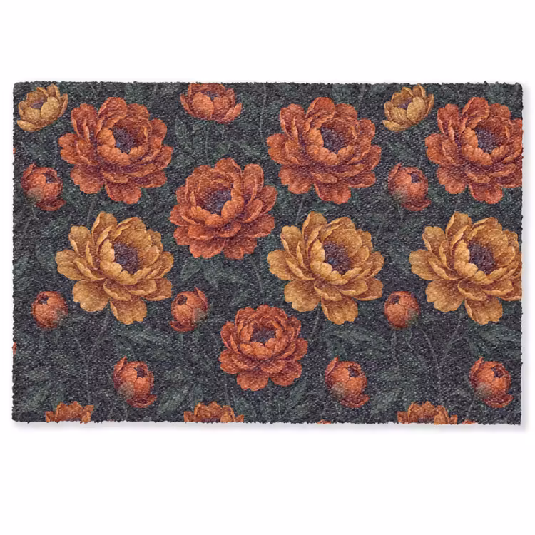 Bloemen - Bladeren - Natuur - Modern - Oranje Deurmat klein -zkaufland3d
