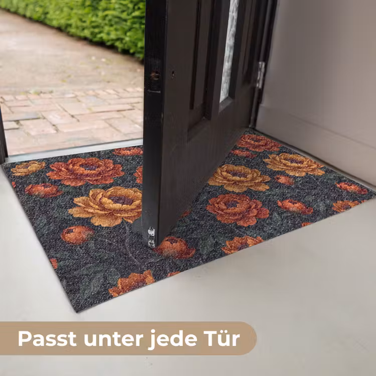 Bloemen - Bladeren - Natuur - Modern - Oranje Deurmat klein -USP_DE
