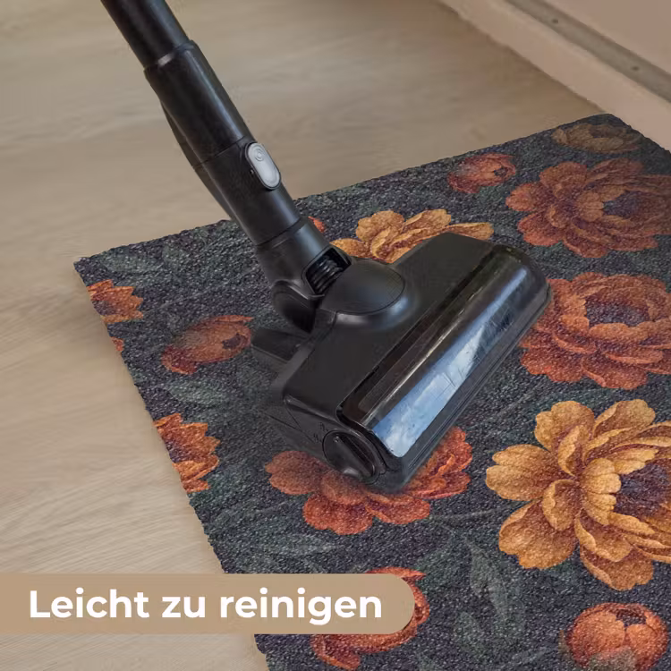 Bloemen - Bladeren - Natuur - Modern - Oranje Deurmat klein -reinigen_DE