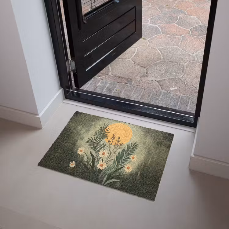 Bloemen - Bladeren - Zon - Groen Deurmat klein -sfeer5