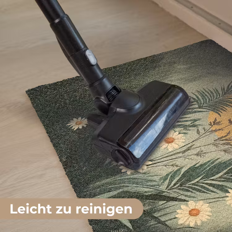 Bloemen - Bladeren - Zon - Groen Deurmat klein -reinigen_DE