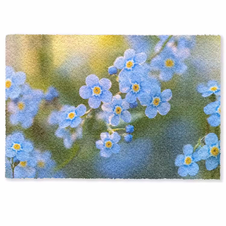 Bloemetjes - Blauw - Vergeet mij nietjes Deurmat klein -zkaufland3d