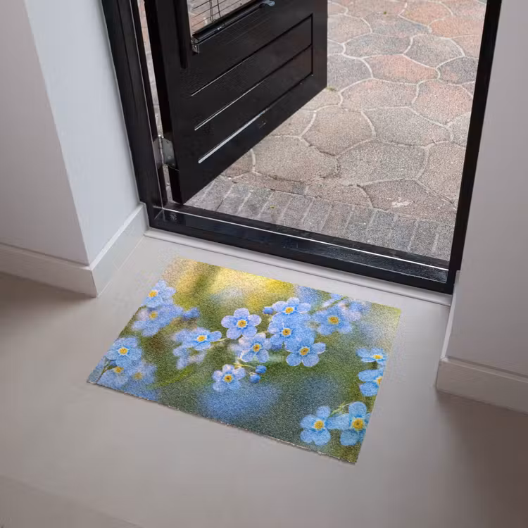 Bloemetjes - Blauw - Vergeet mij nietjes Deurmat klein -sfeer5