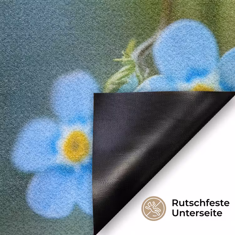 Bloemetjes - Blauw - Vergeet mij nietjes Deurmat klein -antislip_DE